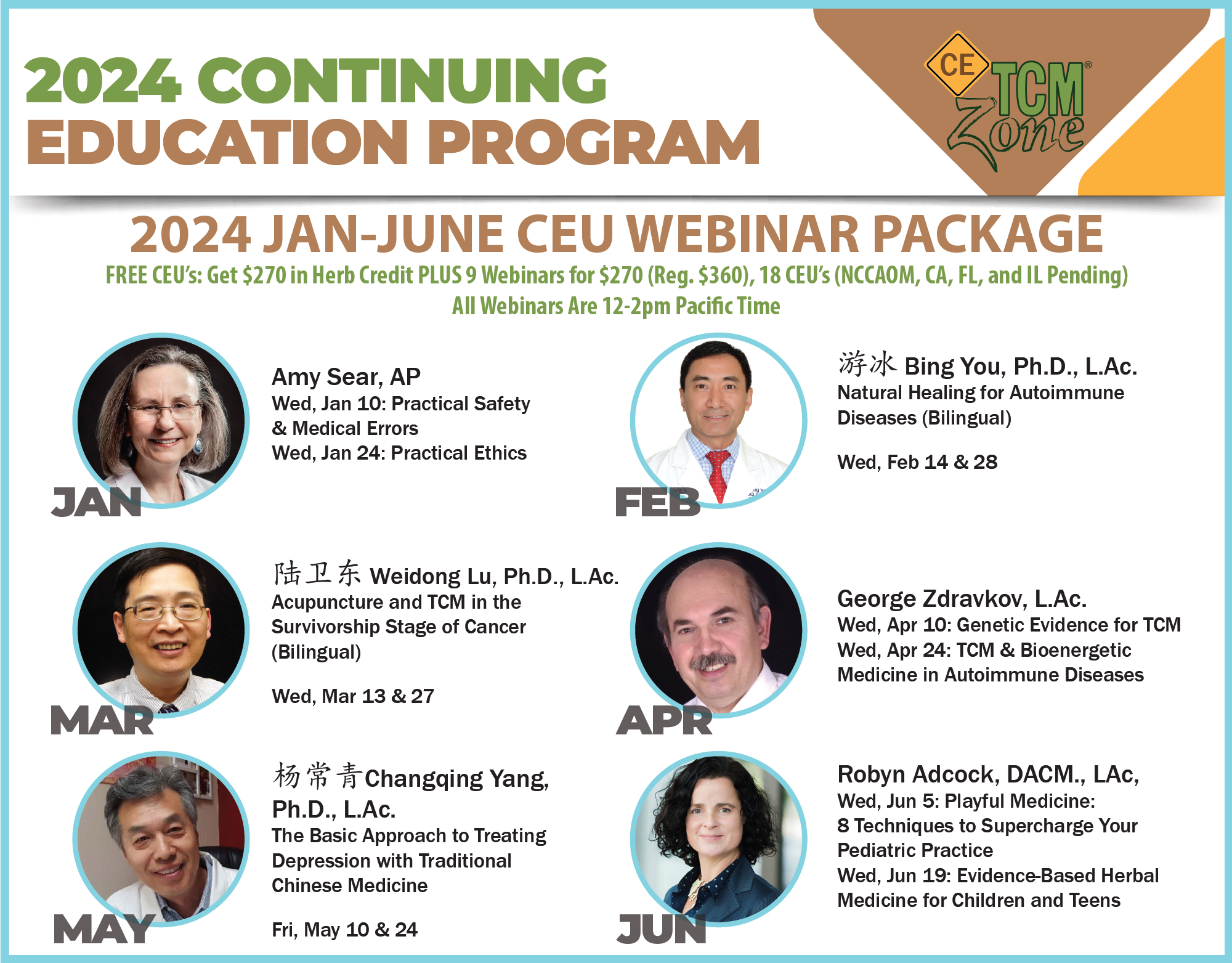 CEU Live Webinars TCMzone   2024 Education Program Ceu Package 